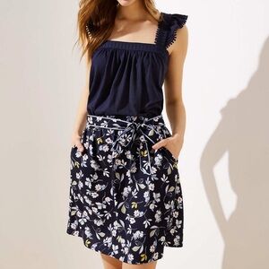 NWT Loft Navy Floral Print Skirt
